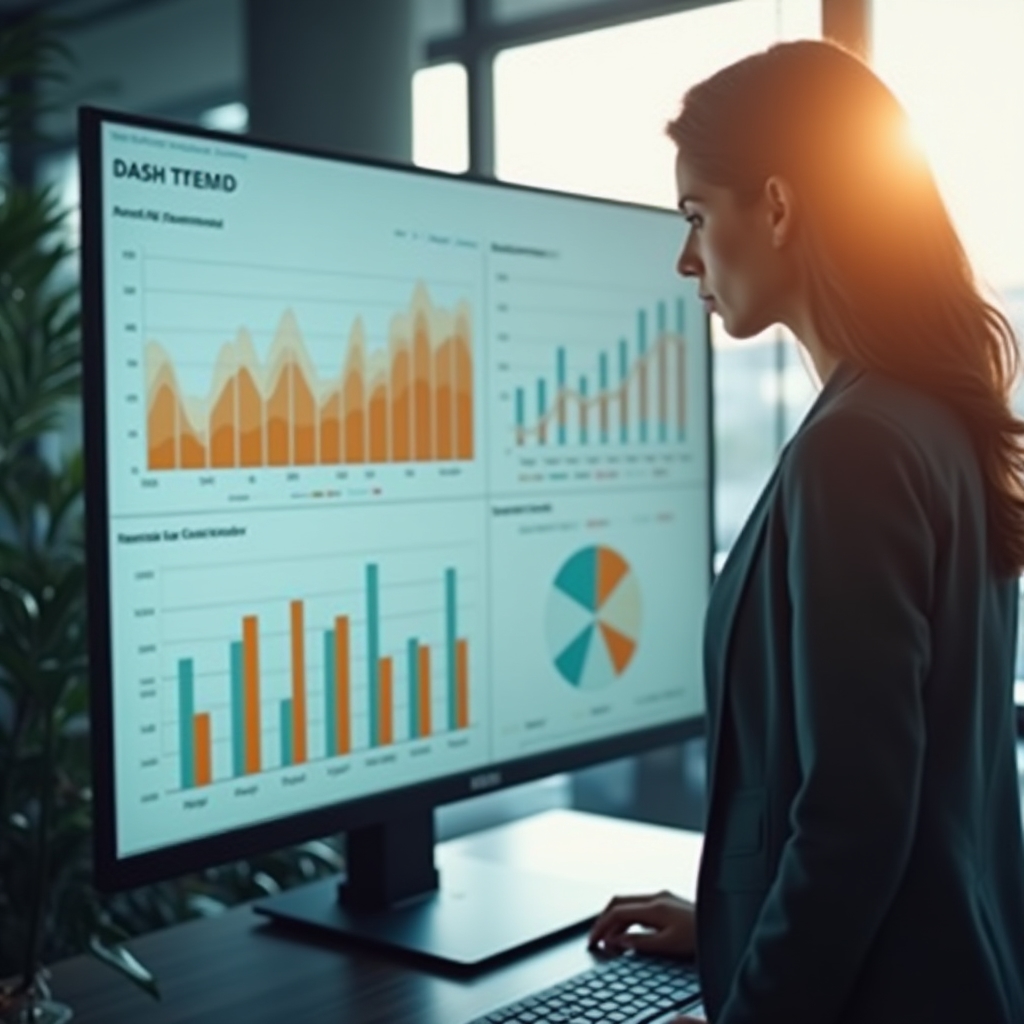 Dashboard vendite consultata da un imprenditore su schermo